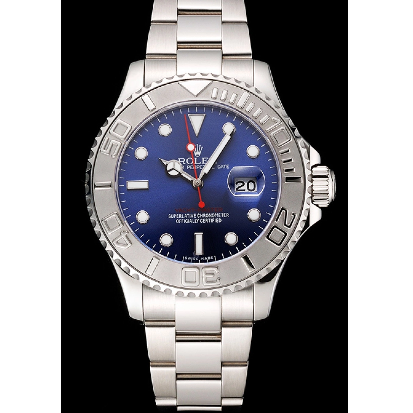 Rolex copies cheap Blue Stainless And Case Rolex Steel Dial Bracelet Yacht-Master 0606